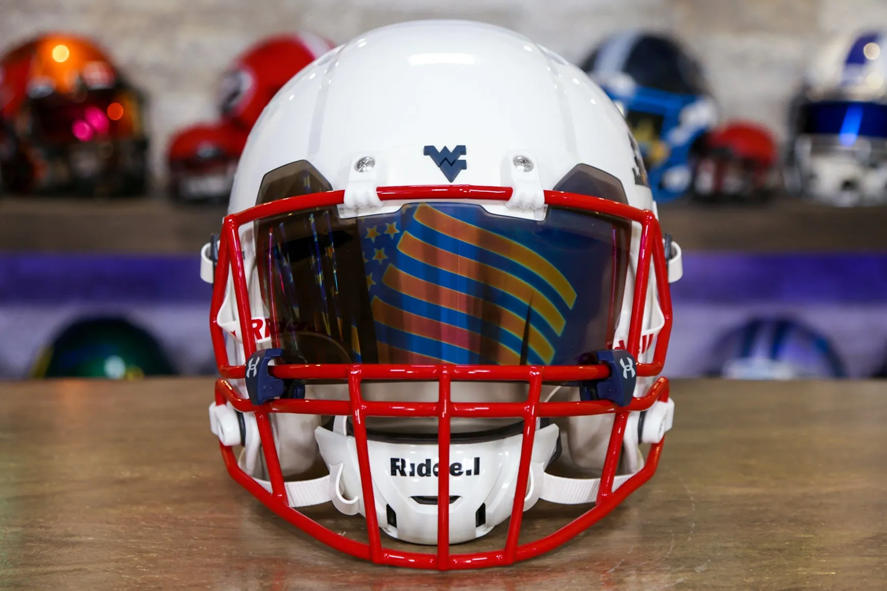West Virginia Mountaineers Riddell Speed Authentic Helmet - GG Edition 00272