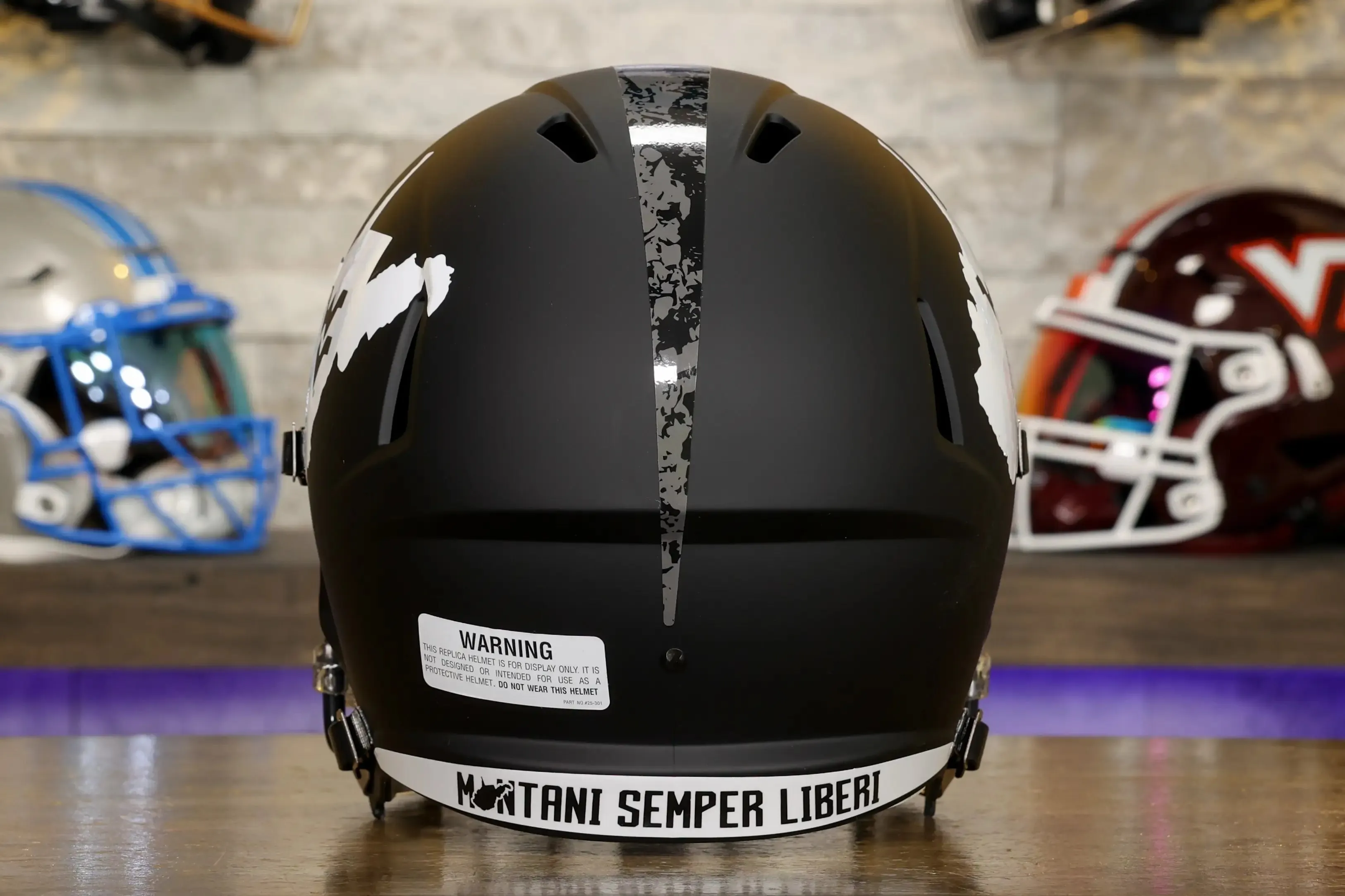 West Virginia Mountaineers Riddell Speed Display Helmet - Coal Rush
