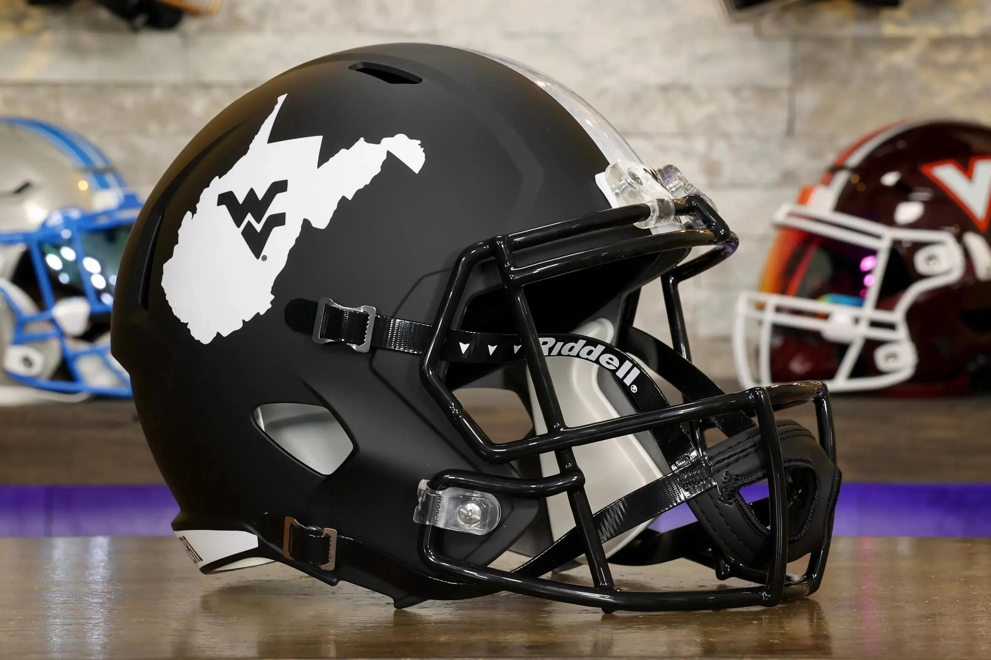 West Virginia Mountaineers Riddell Speed Display Helmet - Coal Rush