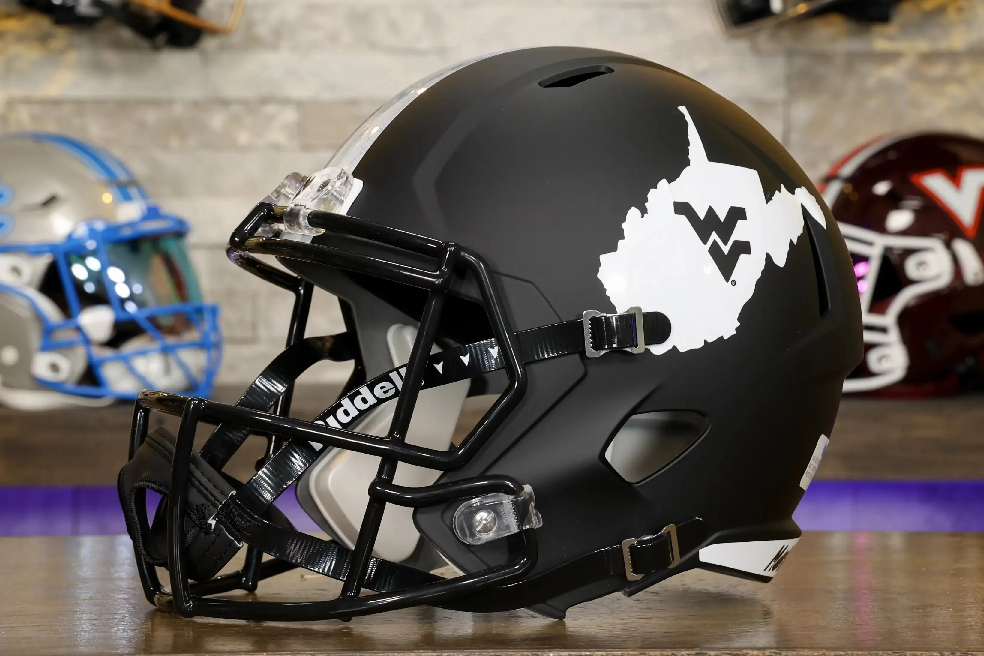 West Virginia Mountaineers Riddell Speed Display Helmet - Coal Rush