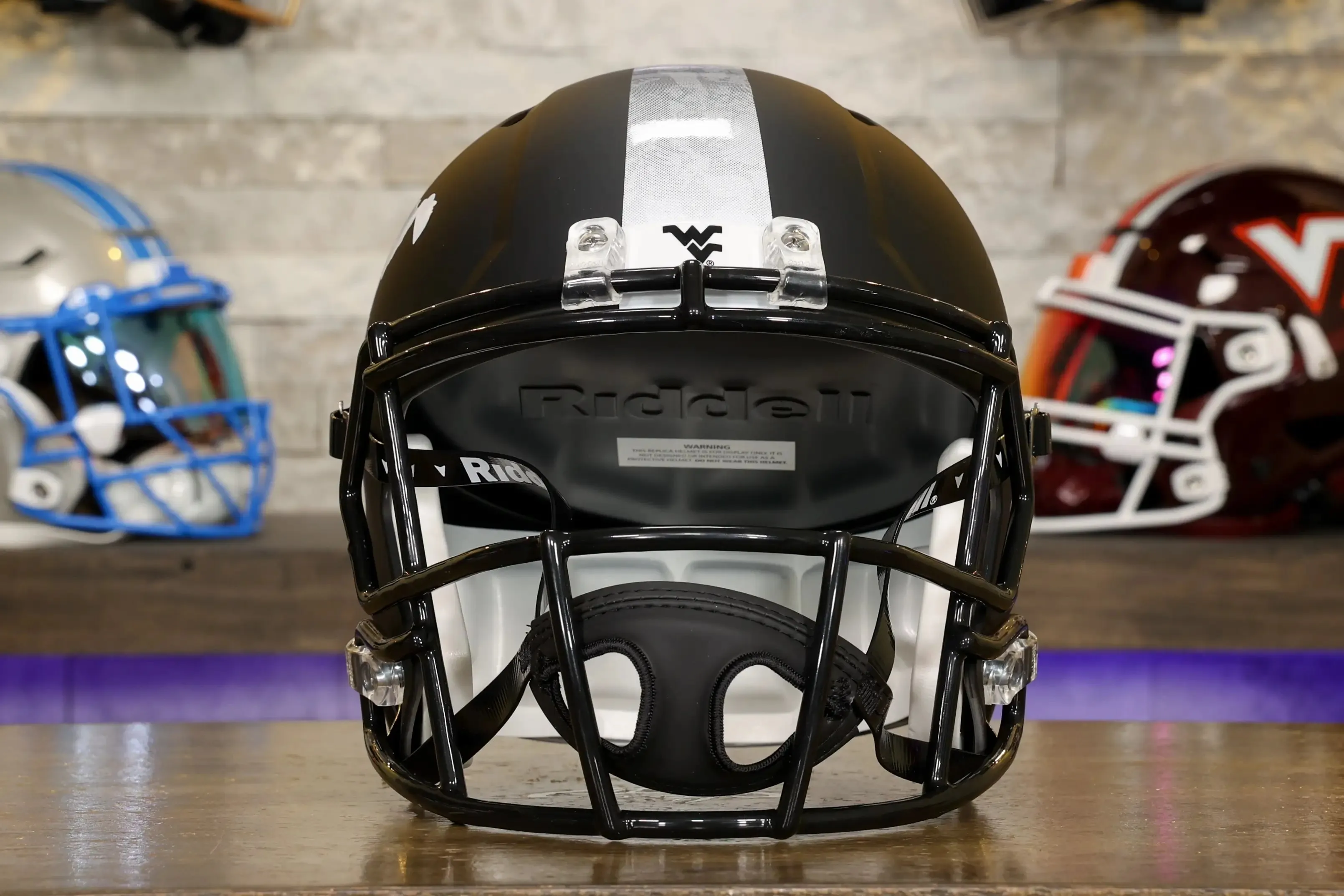 West Virginia Mountaineers Riddell Speed Display Helmet - Coal Rush